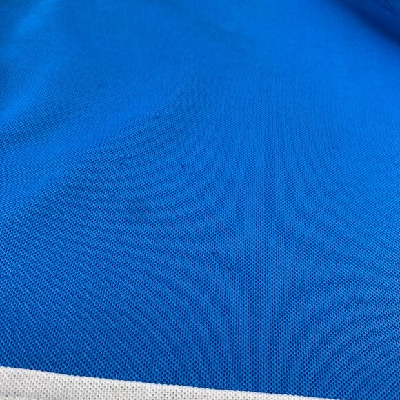 Vintage J. Lindberg Golf Shirt Men Large L Blue White Polo Pulls on Fabric Look - Picture 5 of 13